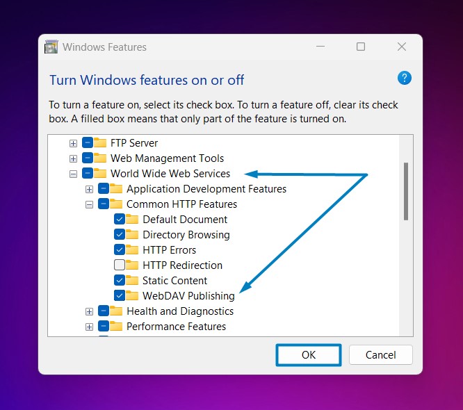 Enable WebDAV Publishing IIS in Windows 11 7 WebDAV Publishing Windows 11