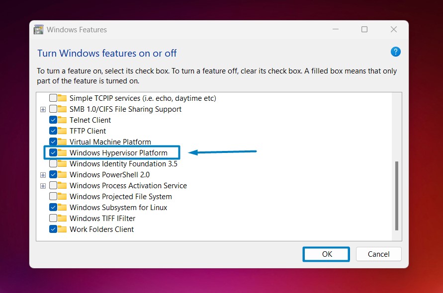 Enable Windows Hypervisor Platform in Windows 11 4 Enable Windows Hypervisor Platform in Windows 11