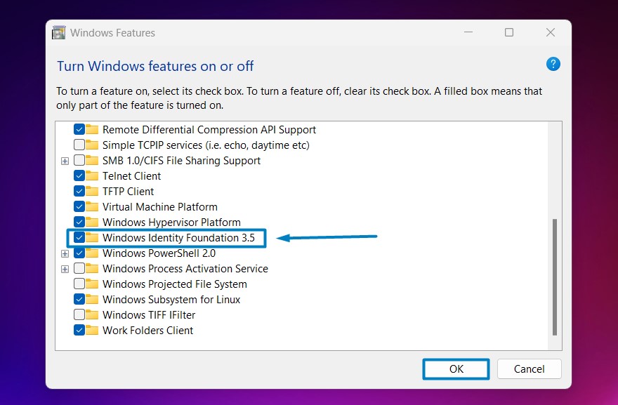 How to Enable Windows Identity Foundation 3.5 in Windows 11? 5 Enable Windows Identity Foundation 3.5 in Windows 11