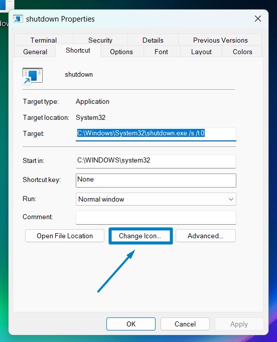 Create Shutdown Shortcut Button Windows 11 5 Change Icon