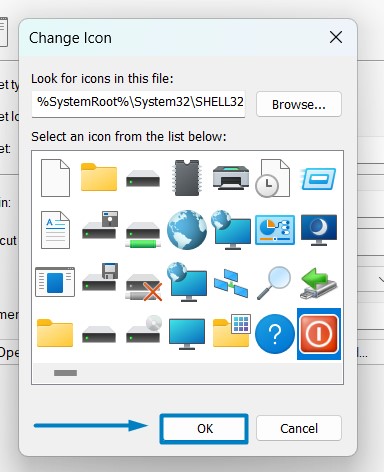 Create Shutdown Shortcut Button Windows 11 7 Choose Shutdown icon