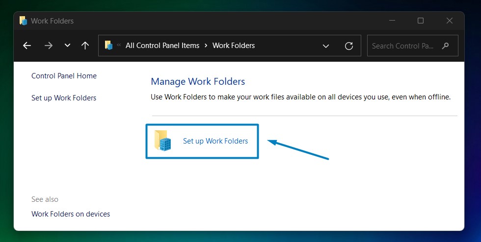 How to Enable Work Folders Client in Windows 11 9 Set up Work Folders