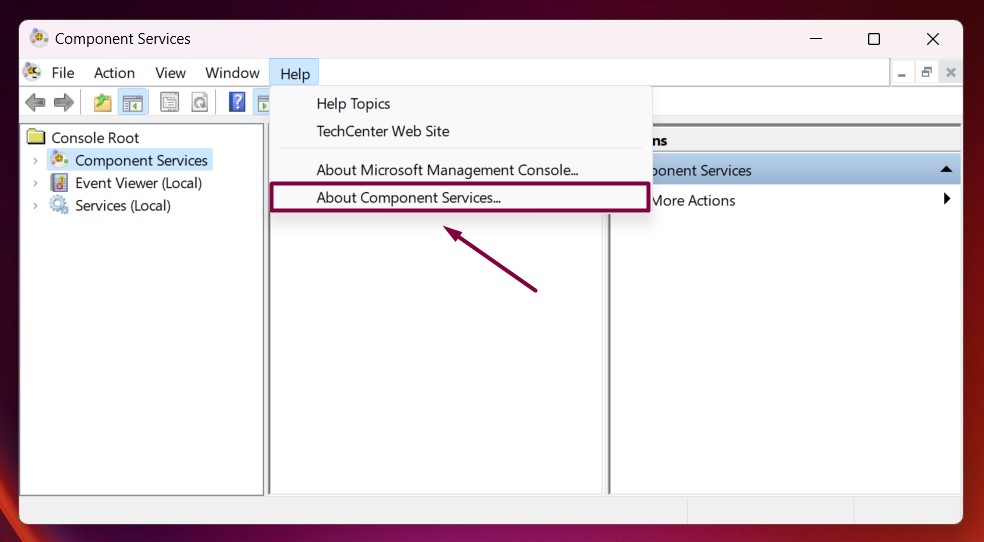 Create Component Services Management Shortcut in Windows 11 8 About Component Services Management