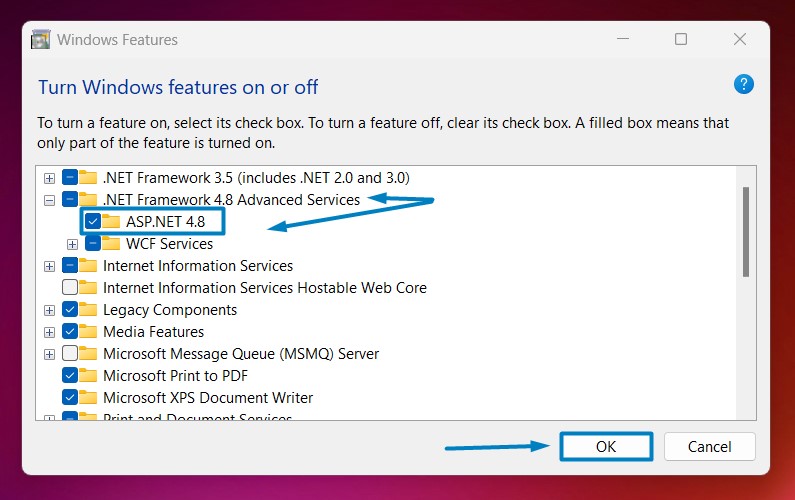 How to Enable ASP.NET 4.8 in Windows 11? 5 Enable ASP.NET 4.8