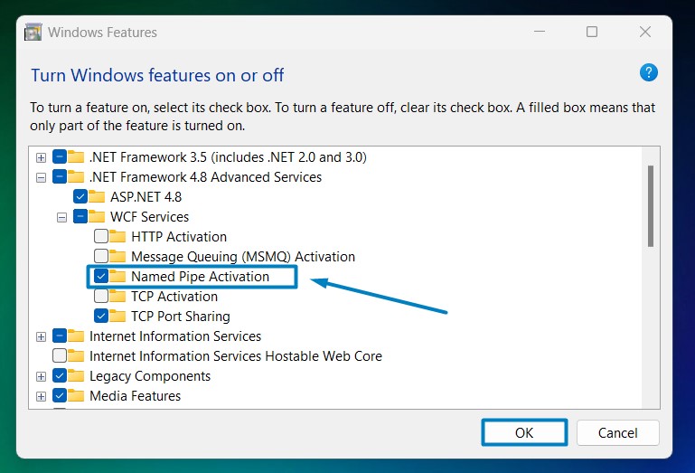 How to Enable Named Pipe Activation in Windows 11? 4 Enable Named Pipe Activation in Windows 11