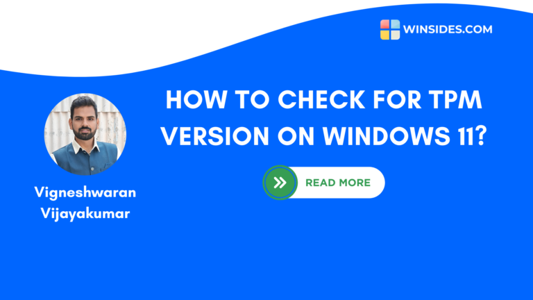 How to check for TPM Version in Windows 11?