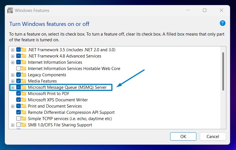 Enable Microsoft Message Queue (MSMQ) Server Core in Windows 11 2 Microsoft Message Queue Server