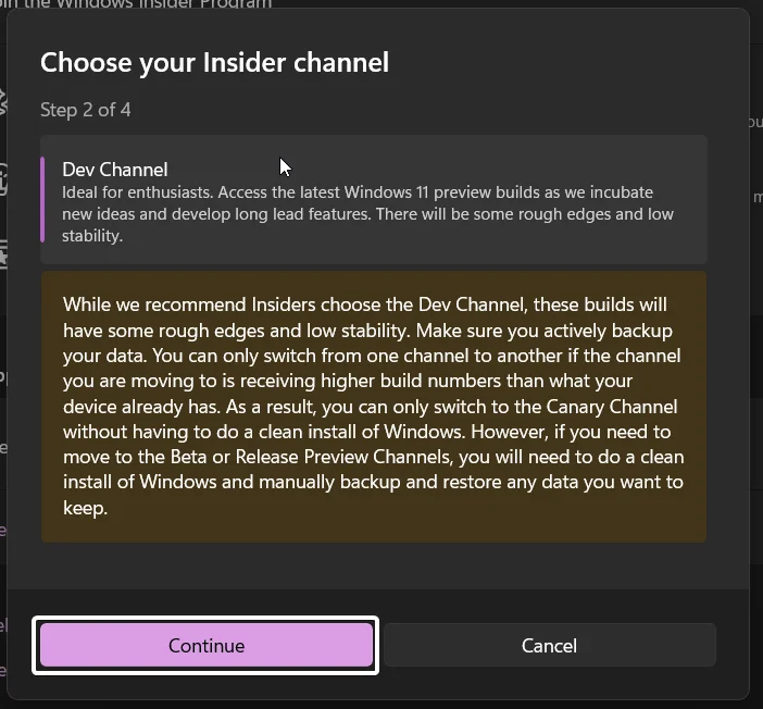 Proceeding with Dev Channel Proceeding with Dev Channel