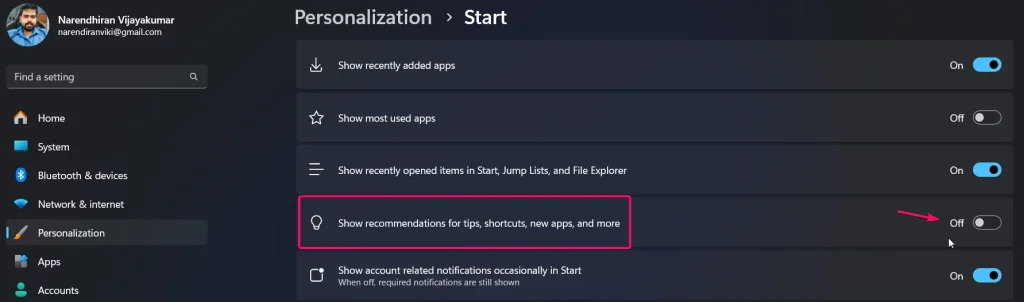 Turn off Ads/Recommendations Turn off Ads/Recommendations