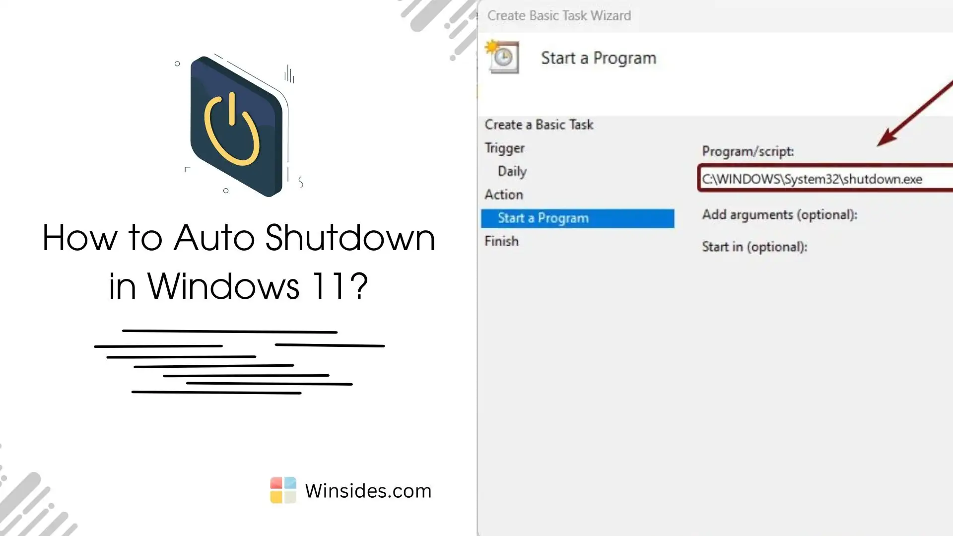 Enable Auto Shutdown in Windows 11