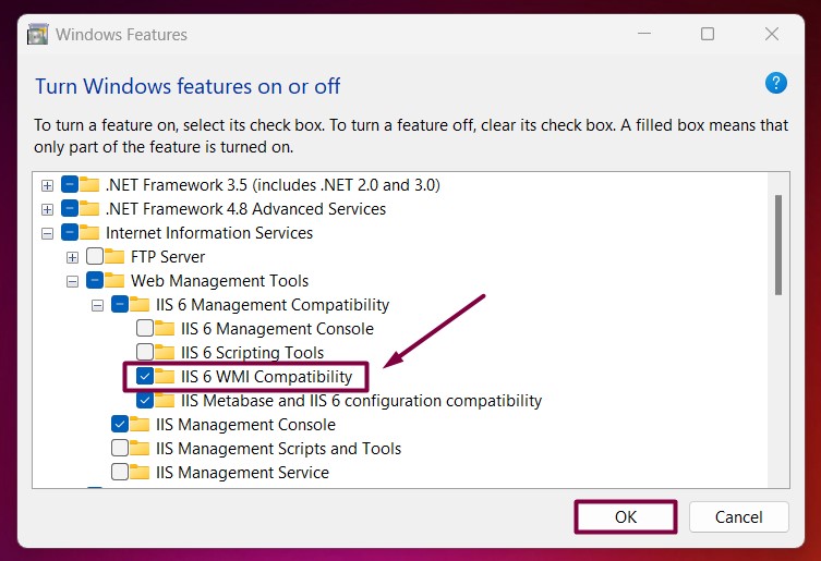 How to Enable IIS 6 WMI Compatibility in Windows 11? 5 Enable IIS 6 WMI Compatibility in Windows 11