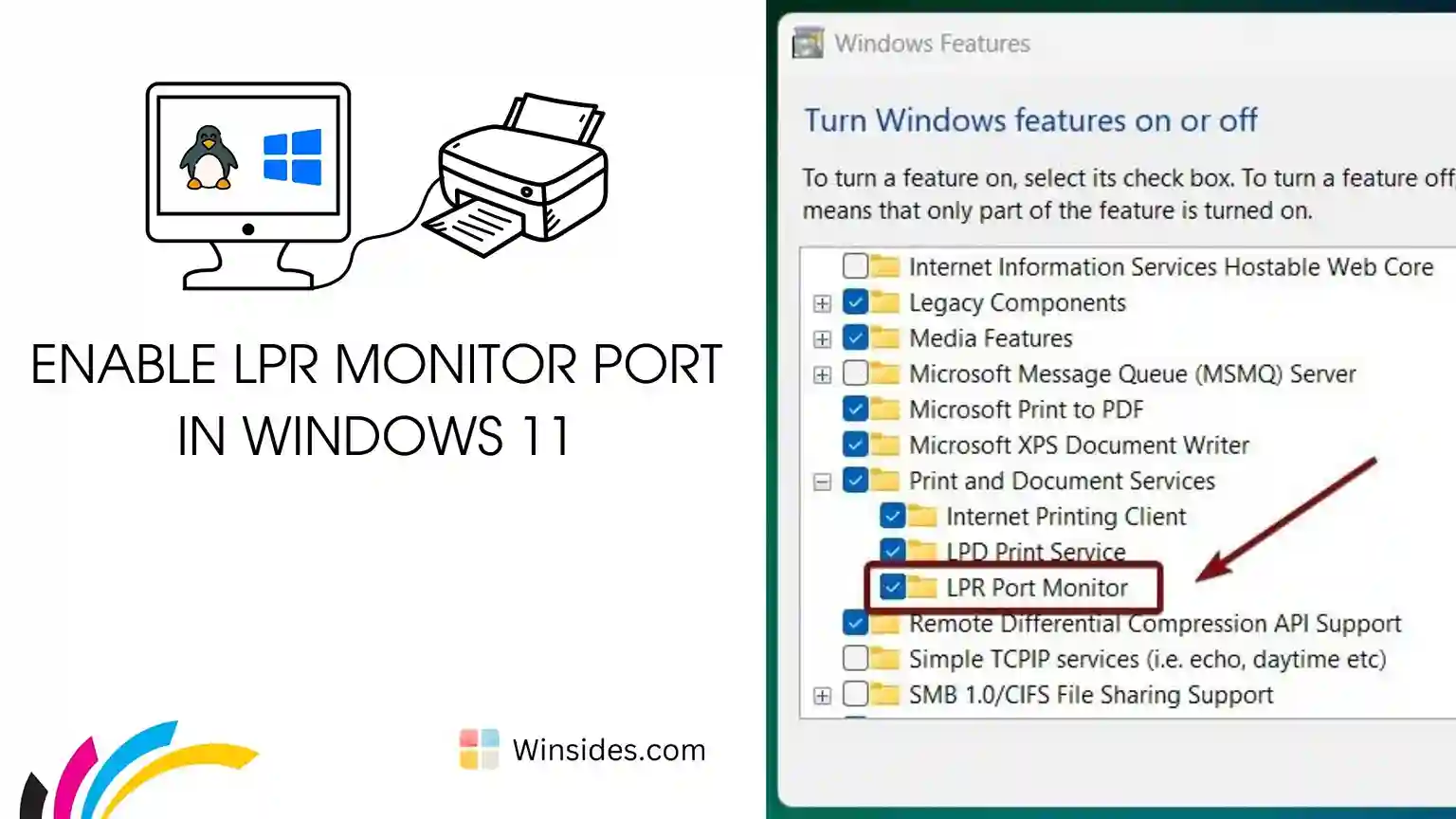 LPR Port Monitor in Windows 11