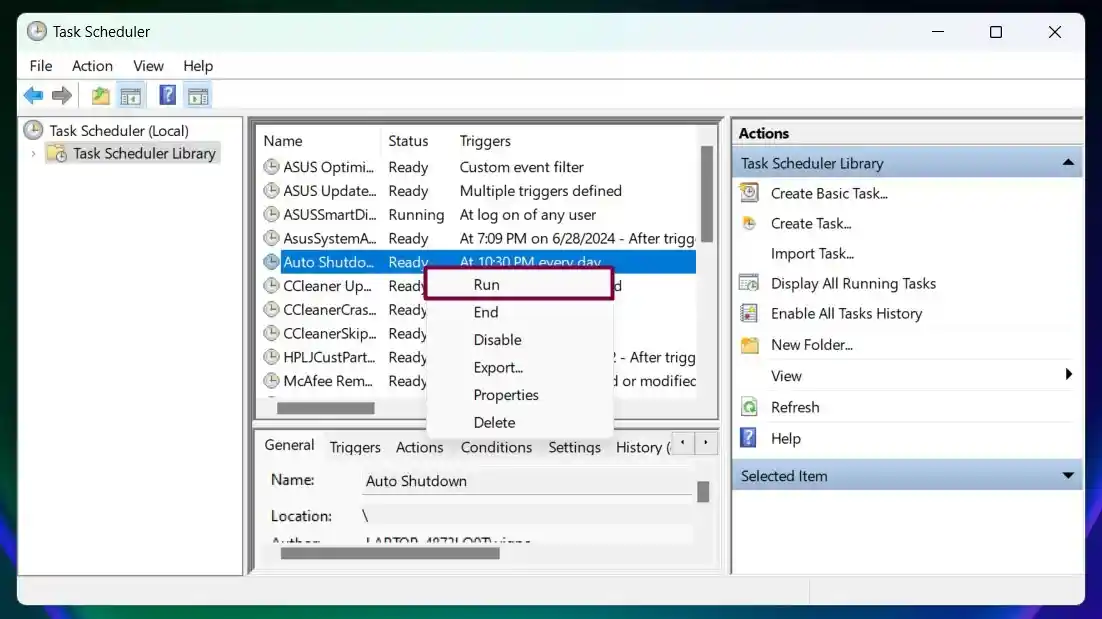Test the Auto Shutdown Task Test the Auto Shutdown Task