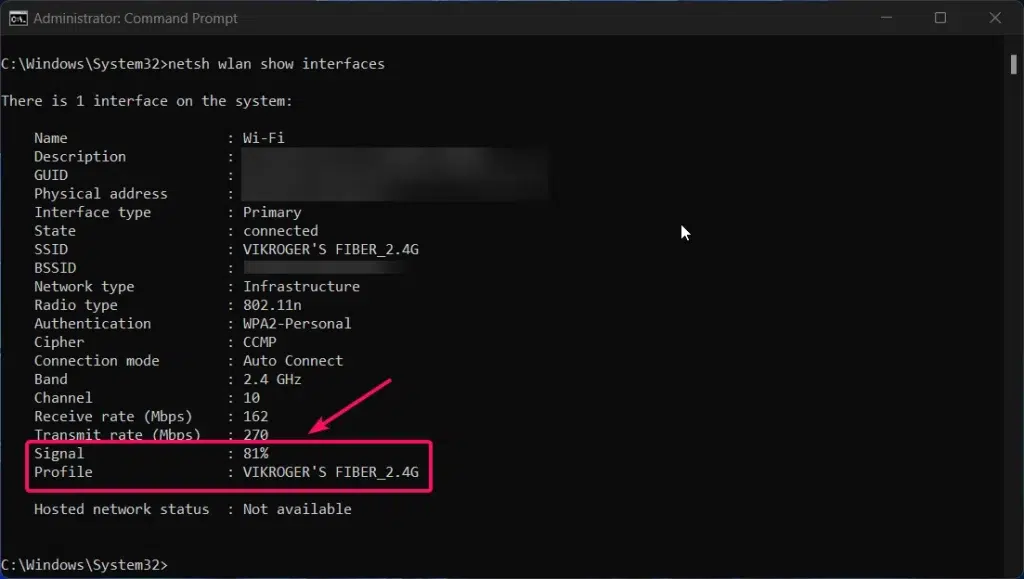 Viewing WiFi Signal Strength using Command Prompt Viewing WiFi Signal Strength using Command Prompt