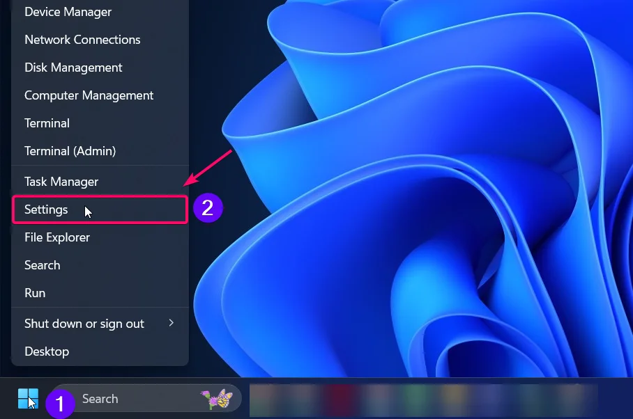 Open Settings in Windows 11 Open Settings in Windows 11