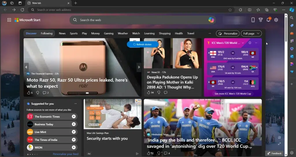 Promotion links filled in Bing Browser Promotion links filled in Bing Browser