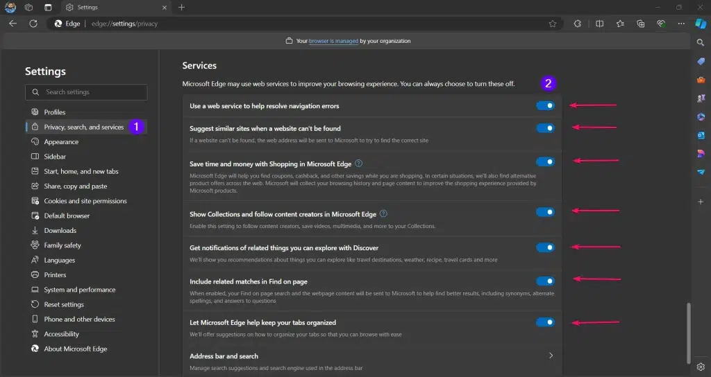 edge://settings/privacy edge://settings/privacy