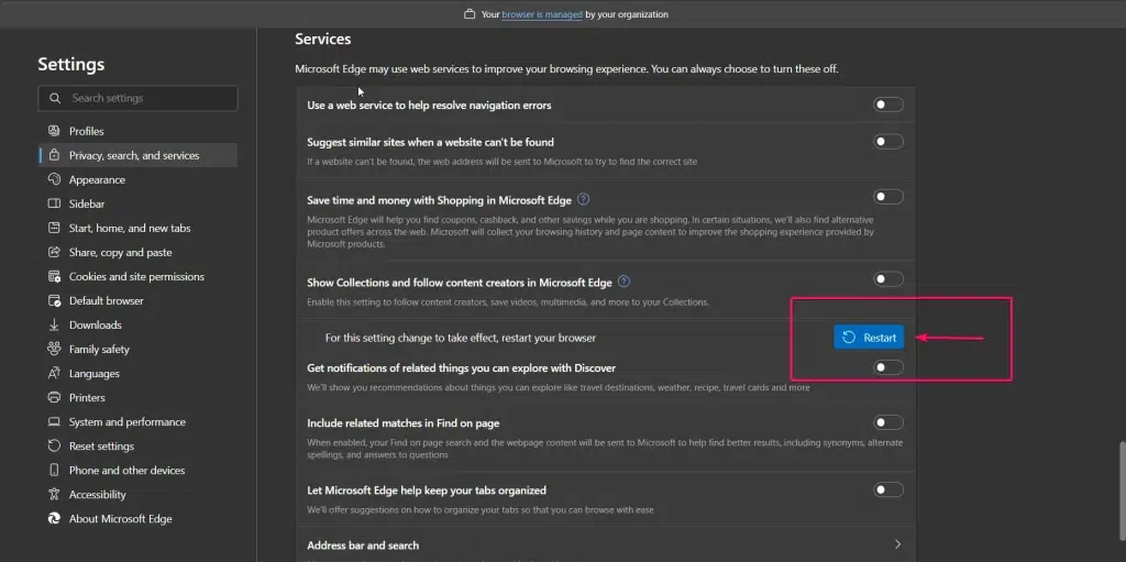 Restart Edge Browser Restart Edge Browser