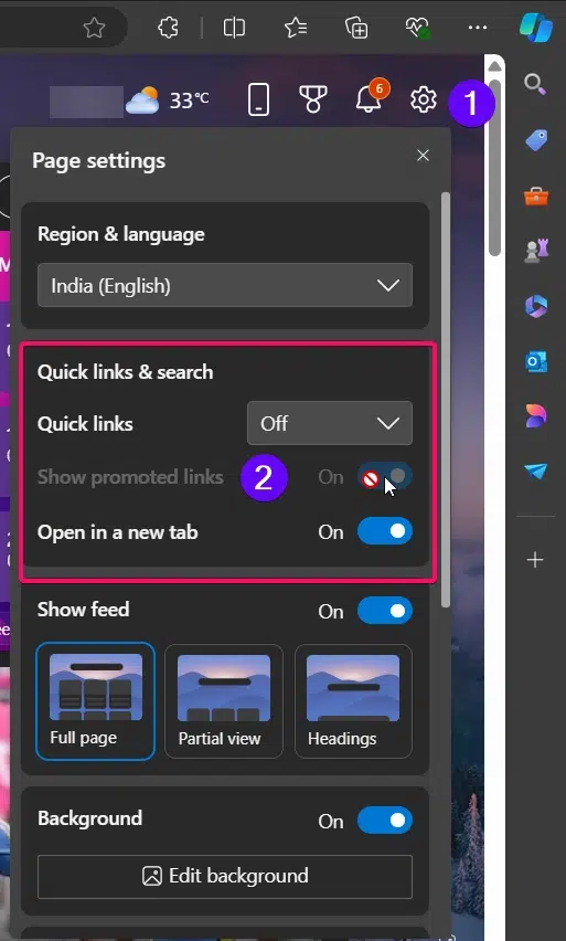 Turn Off Show Promoted Links(Disabled) In Microsoft Edge Browser! 1