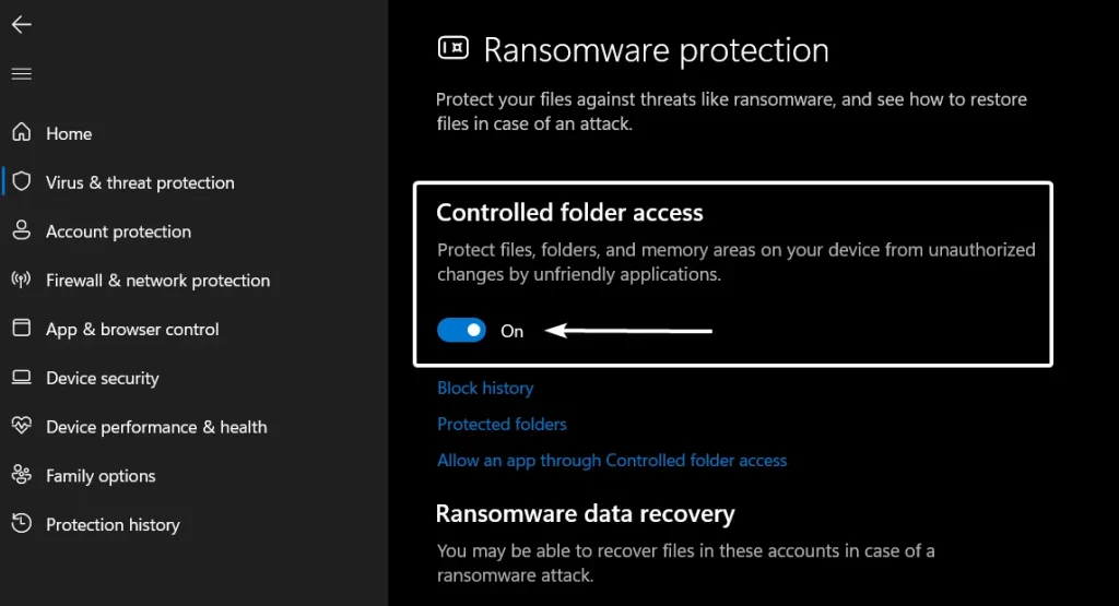 How to Enable Controlled Folder Access in Windows 11? 1 Enable Controlled Folder Access
