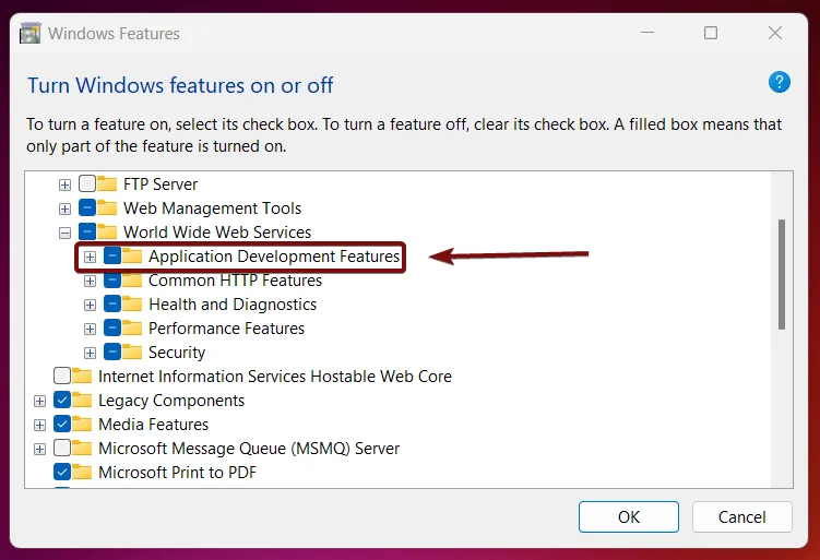 How to Enable WebSocket Protocol in Windows 11? 5 Expand Application Development Features