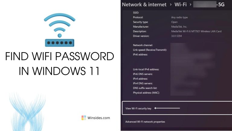 How to find WiFi Password in Windows 11?