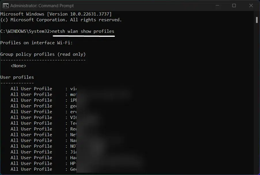 How to find WiFi Password in Windows 11? 7 Show Network Profiles