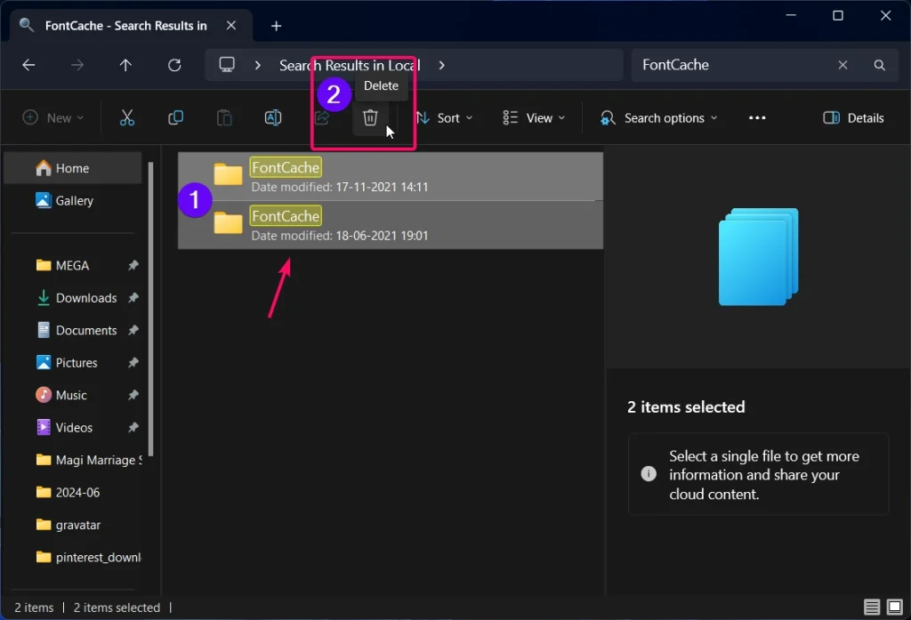 Delete FontCache Folders Delete FontCache Folders