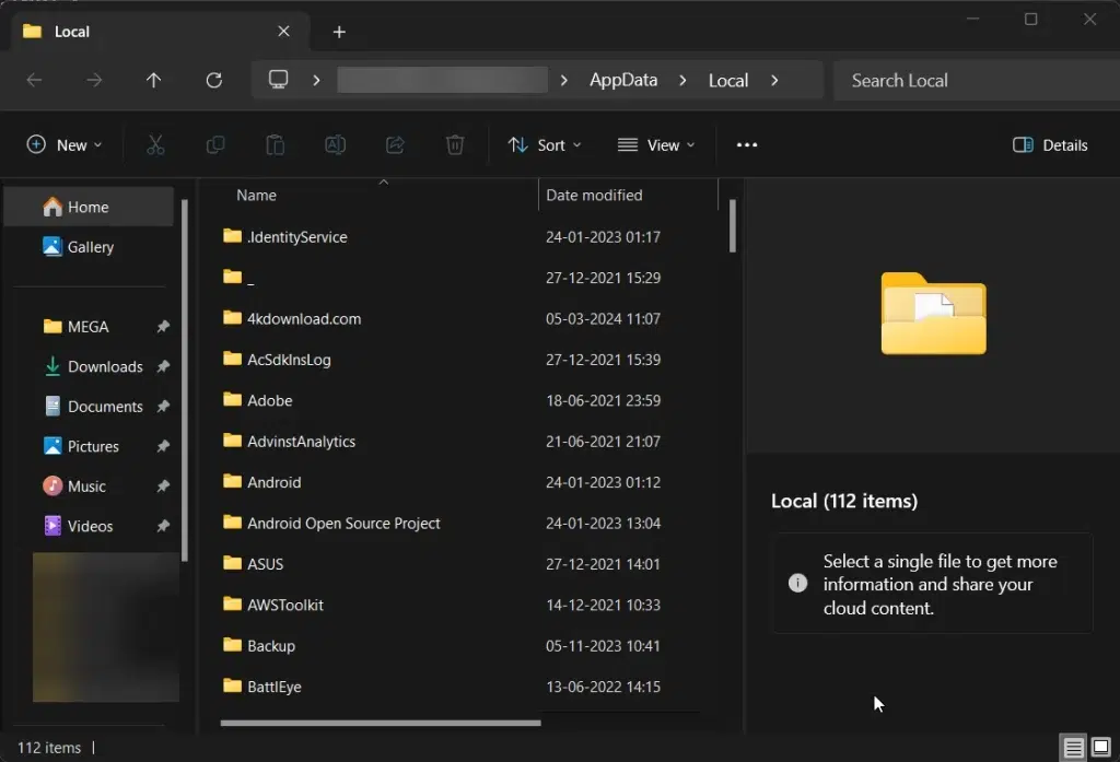 Local App Data Folder Local App Data Folder