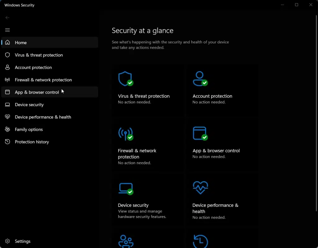 Windows Defender Settings Windows Defender Settings
