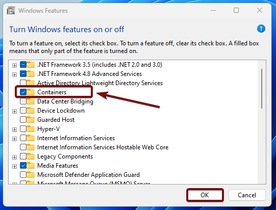 How do I Enable Containers in Windows 11? 1 Enable Containers in Windows 11