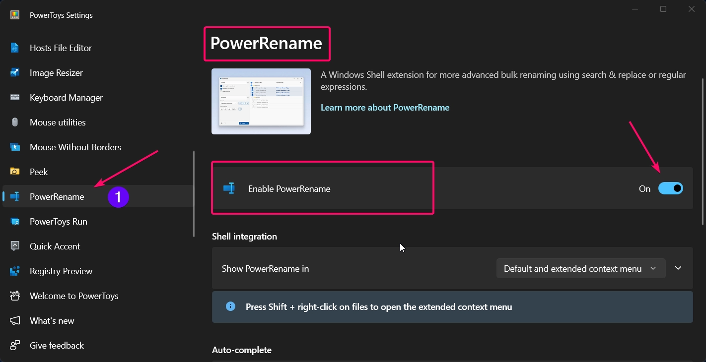Enable PowerRename Function from Powertoys Enable PowerRename Function from Powertoys
