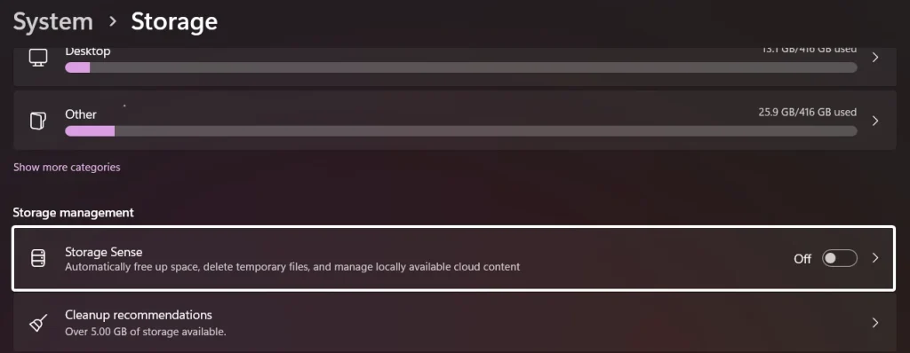 How to Turn on Storage Sense in Windows 11? 3 Storage Sense