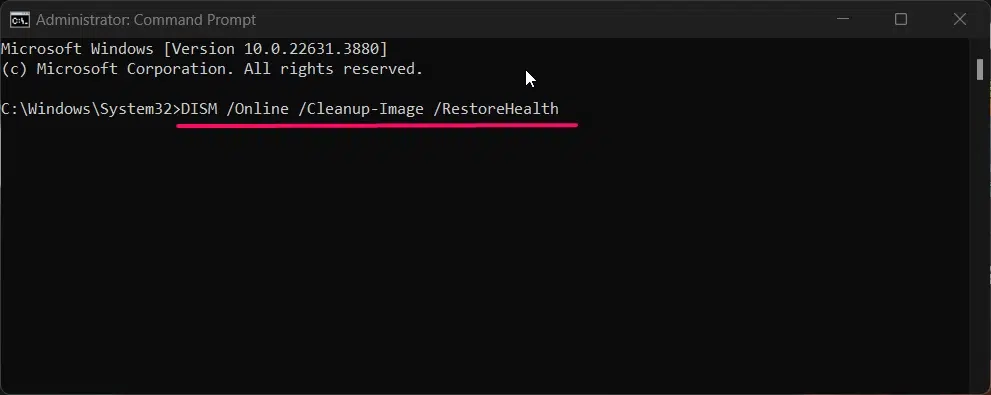 Running DISM /Online /Cleanup-Image /RestoreHealth Command Running DISM /Online /Cleanup-Image /RestoreHealth Command