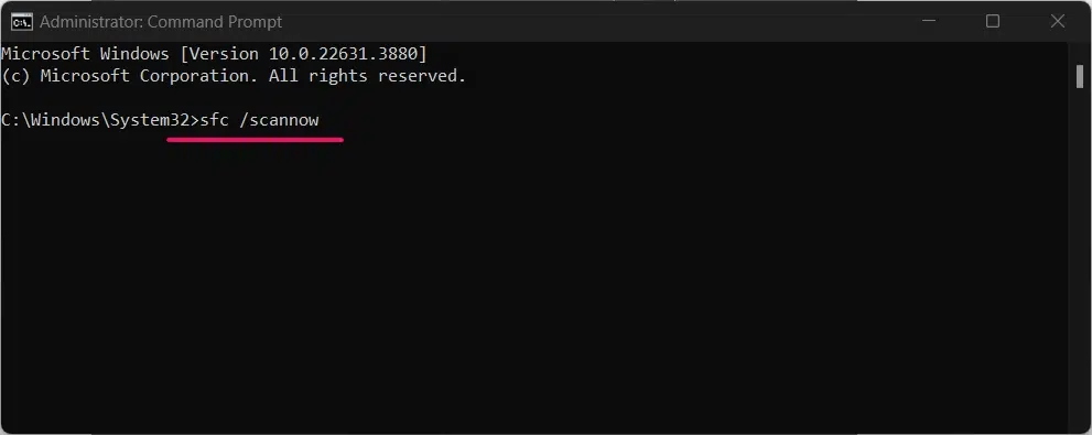 Running sfc /scannow command Running sfc /scannow command