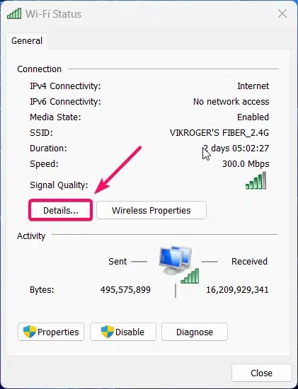 Click Details Option Click Details Option