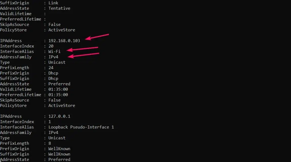 View Connected WiFi IP Address using PowerShell View Connected WiFi IP Address using PowerShell