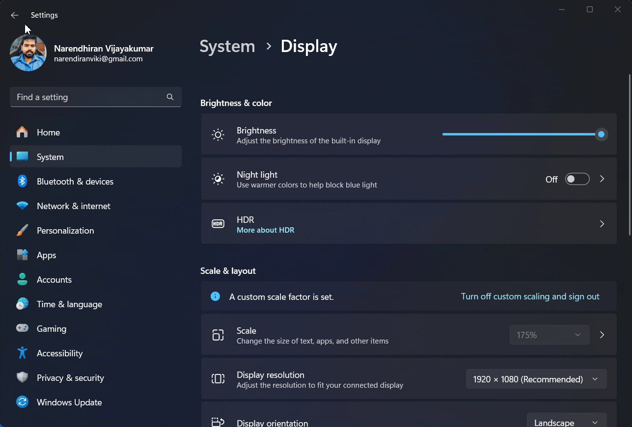 Changing Brightness from Settings App Changing Brightness from Settings App