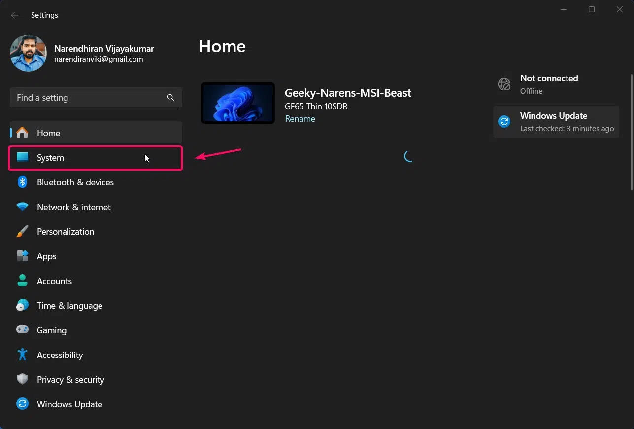 Settings App from Windows 11 Settings App from Windows 11