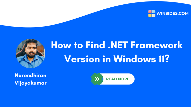 How to Check .Net Framework Version in Windows 11?