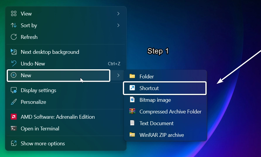 Create a New Shortcut in Windows 11 Create a New Shortcut in Windows 11