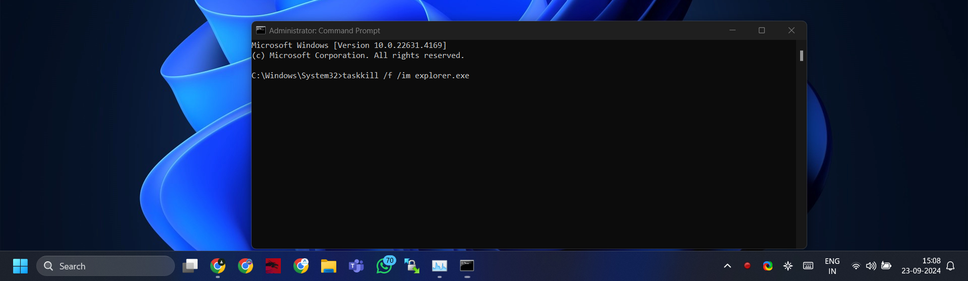 Restarting File Explorer using Command Prompt. Restarting File Explorer using Command Prompt.