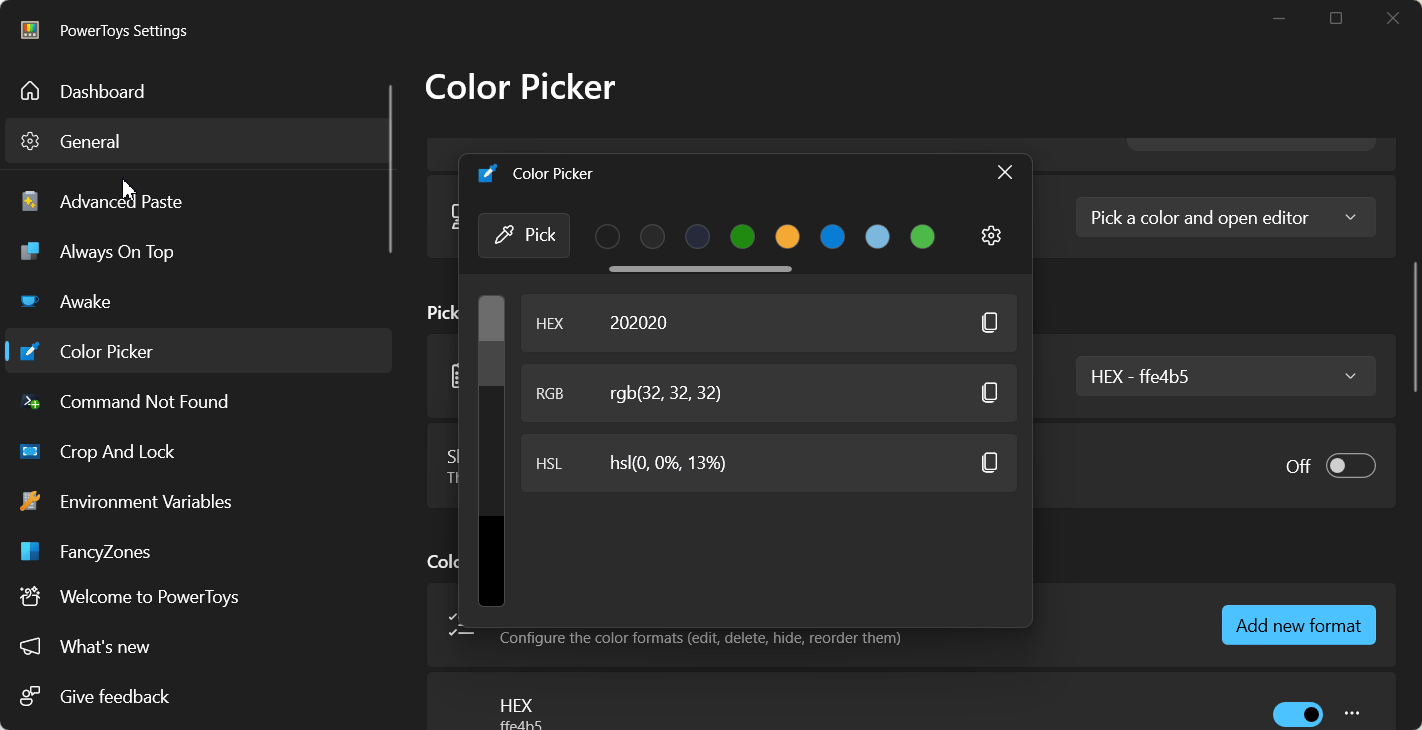 Removing colors from the History in Color Picker Editor. Removing colors from the History in Color Picker Editor.