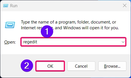 Opening Registry Editor using Run Window Opening Registry Editor using Run Window