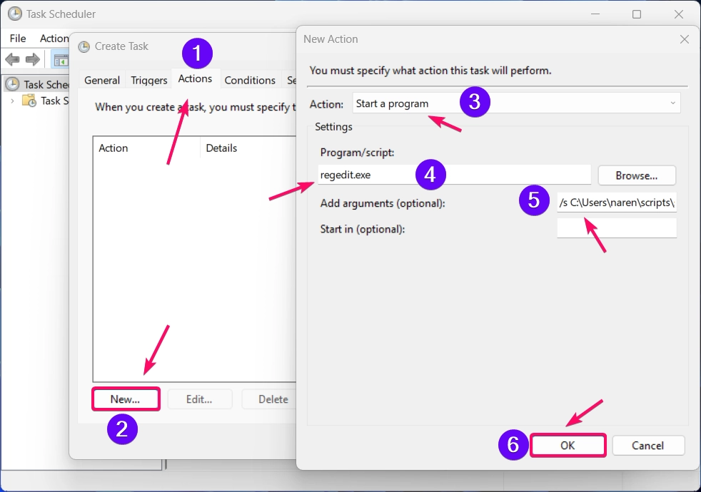 How to Show Seconds in System Tray Clock Windows 11? 2 Setting up Actions