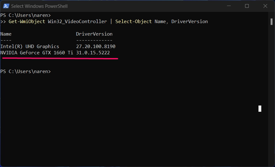 PowerShell Command to Display Graphics & Display Driver Details PowerShell Command to Display Graphics & Display Driver Details
