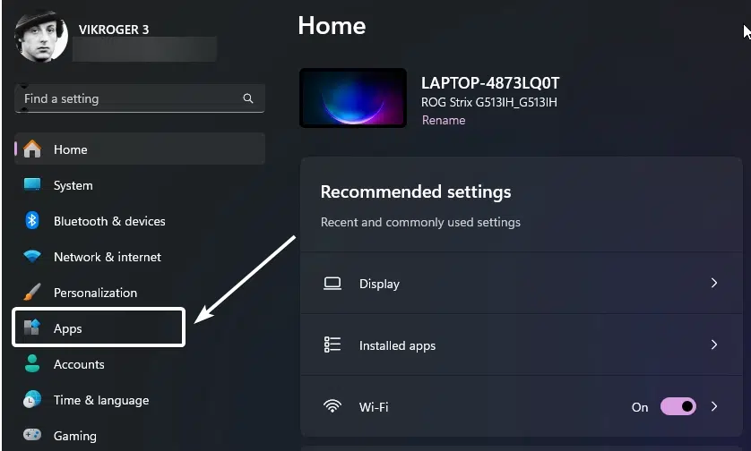 Apps in Windows Settings Apps in Windows Settings