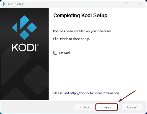 Completing the Kodi setup Completing the Kodi setup