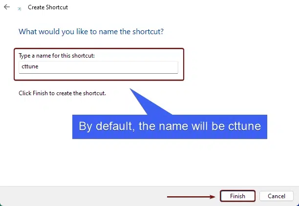 Desktop Shortcut for Adjust ClearType Text in Windows 11 3 Enter the name of the Shortcut
