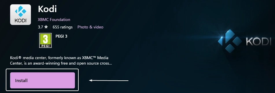 Download & Install Kodi in Windows 11 1 Install Kodi from Microsoft Store